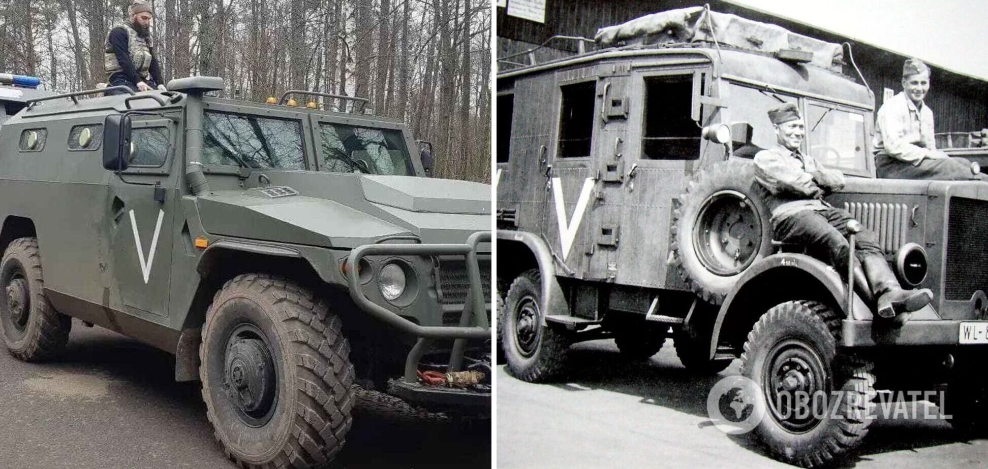 Российские оккупанты используют символику гитлеровских нацистов: в сети сравнили фото 1940 и 2022 годов