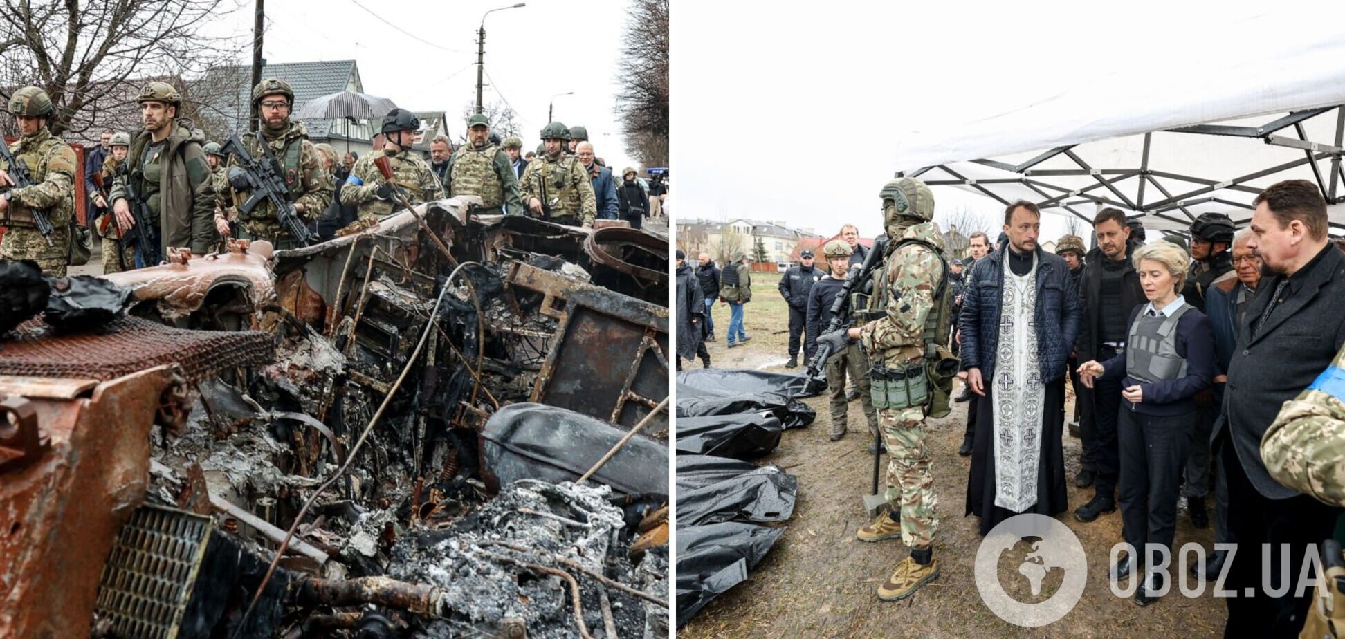 Глава Єврокомісії на власні очі побачила звірства військ РФ у Бучі: оприлюднено фото