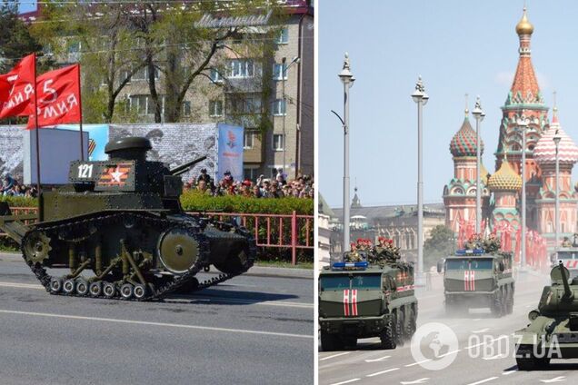 Танку 'Чмоня' на параде присвоили номер утопленного крейсера 'Москва'. Фото 'чуда техники'