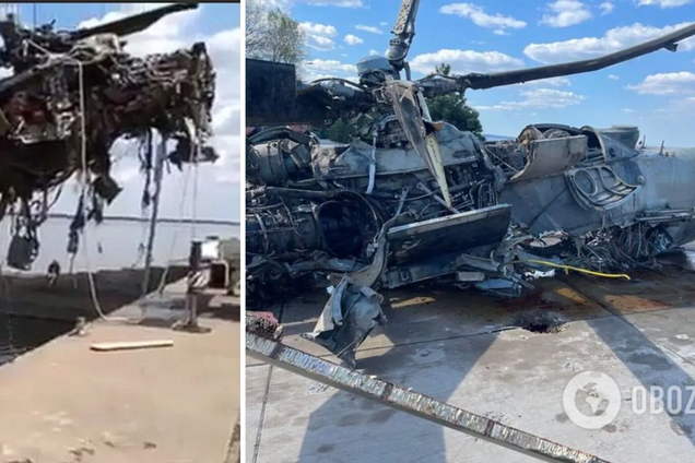 Из воды достали сбитый вертолет РФ