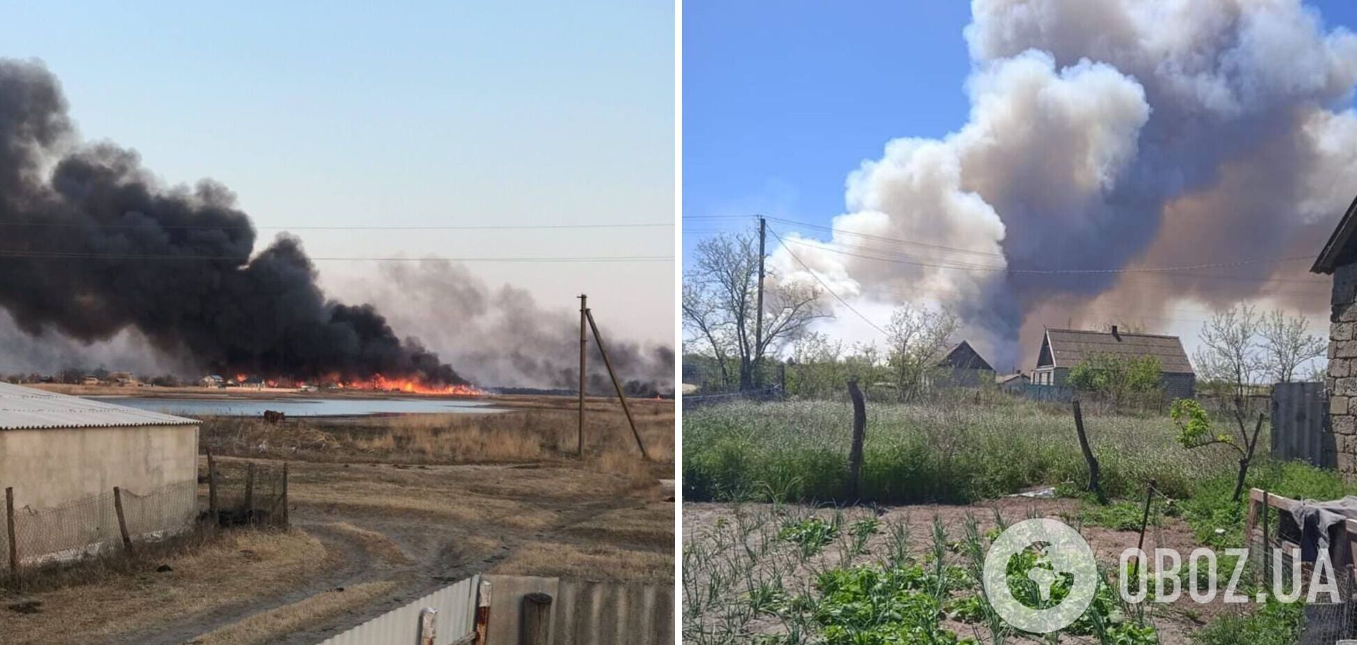 На окупованій Херсонщині горить унікальна Кінбурнська коса: вогонь валить в обидва боки