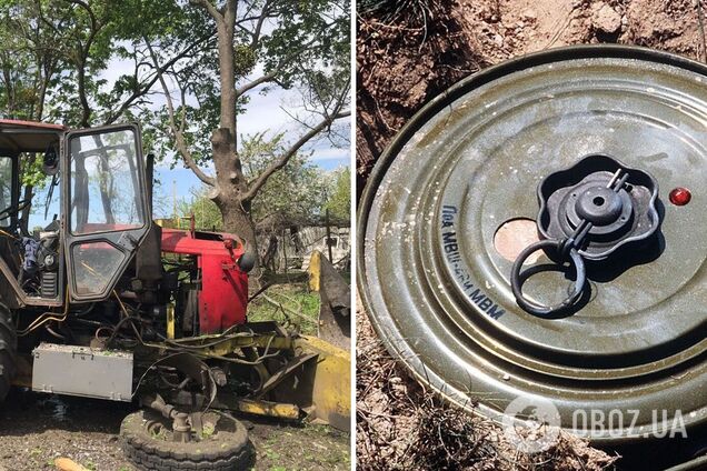 В Тростянце на Сумщине на вражеской мине подорвался трактор. Фото