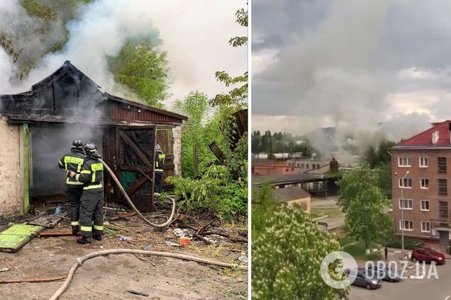 У Бєлгороді сталася пожежа в районі залізничного вокзалу. Фото і відео
