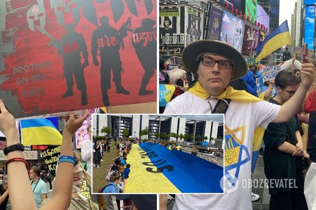 В Нью-Йорке потребовали спасти Мариуполь, а перед Бундестагом развернули 30-метровый флаг Украины