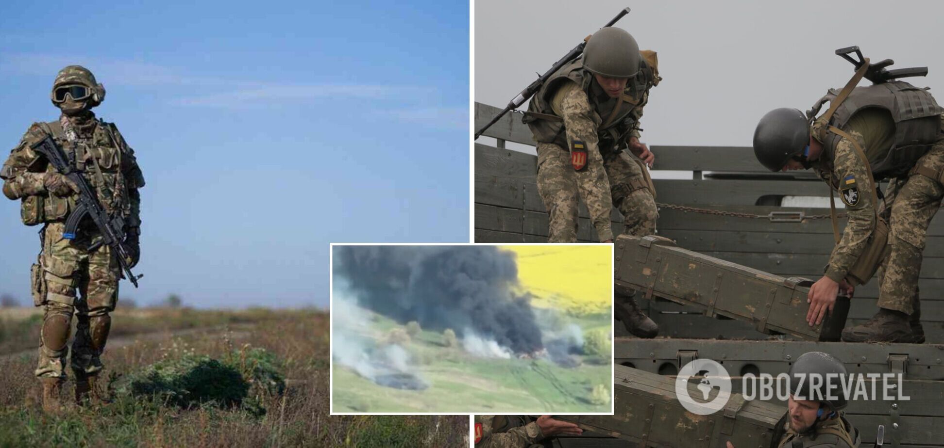 Закарпатські військові показали, як горить мінометна секція армії Росії після точного удару. Відео