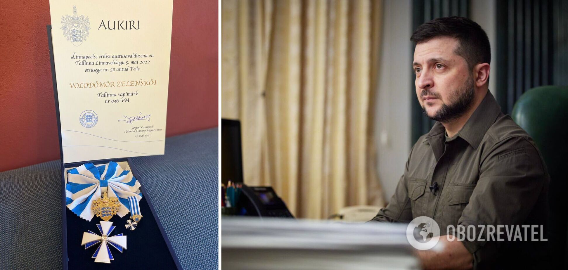 Зеленського нагородили Гербом Таллінна: мер міста заявив, що вірить у перемогу України. Фото