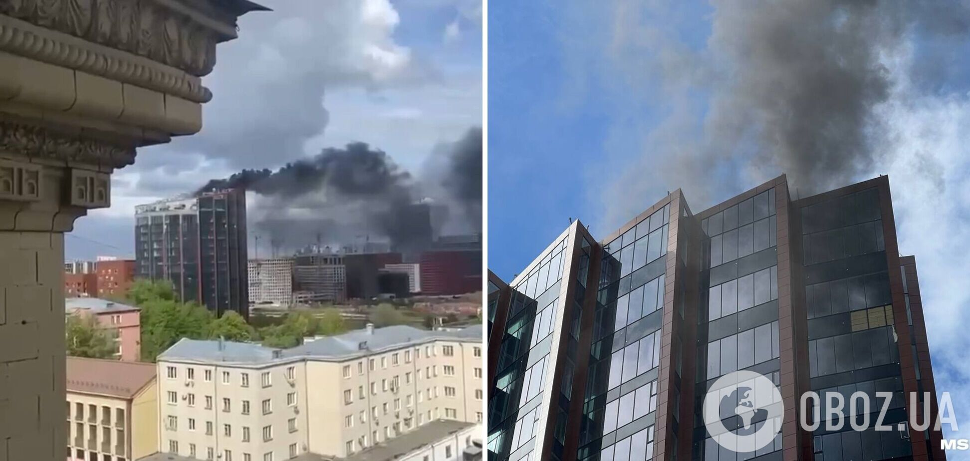 У Москві спалахнув бізнес-центр DM-Tower, валить чорний дим. Відео