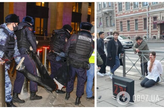 У Росії затримали сотні людей на першотравневих акціях протесту проти війни з Україною. Фото