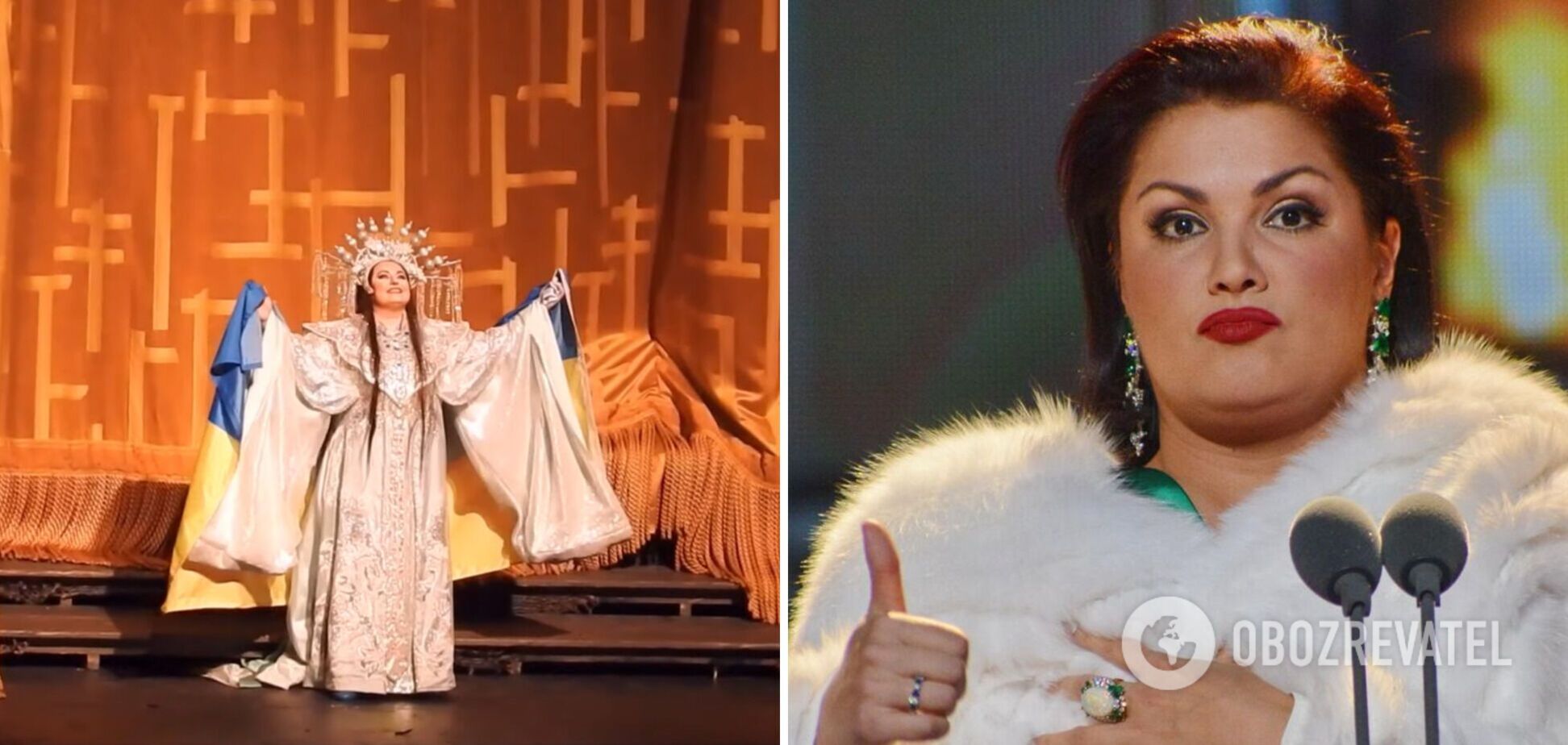 Украинская певица Монастырская заменила Нетребко в 'Метрополитен-опере' и вышла на сцену с флагом Украины