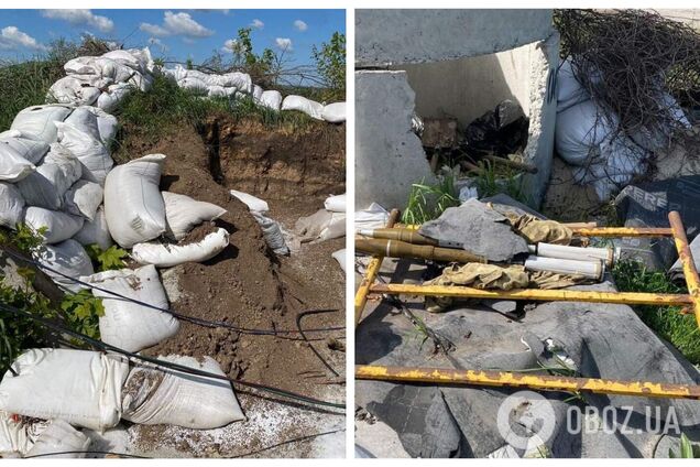 Военные РФ для укрепления позиций на Харьковщине использовали мешки с аммиачной селитрой. Фото