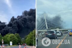 Біля аеропорту Женеви спалахнула потужна пожежа, піднявся стовп чорного диму. Фото і відео