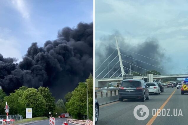 Біля аеропорту Женеви спалахнула потужна пожежа, піднявся стовп чорного диму. Фото і відео