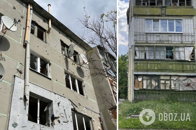 Майже всі будинки в центрі селища були обстріляні