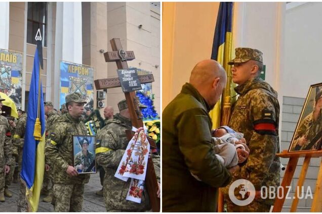 Двухмесячного ребенка привезли на похороны отца-Героя Украины: сеть растрогало фото