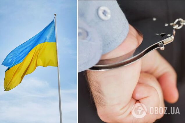 В Одессе мужчина сорвал флаг Украины и выбросил его на помойку: заявил, что поддерживает РФ