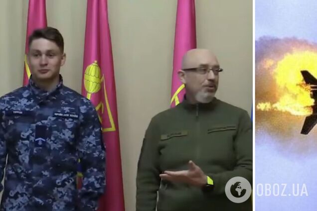 Резников вручил именное огнестрельное оружие матросу Тамилову, который уничтожил самолет врага за $40 млн