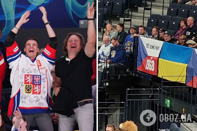 На ЧМ по хоккею чешские болельщики обошли запрет на флаг Украины, напомнив о вторжении России