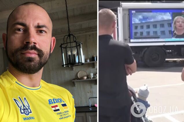 Бедняков показал сюрреалистическое видео из Мариуполя: по улицам ездит авто-телевизор, показывающее 'правдивые новости'