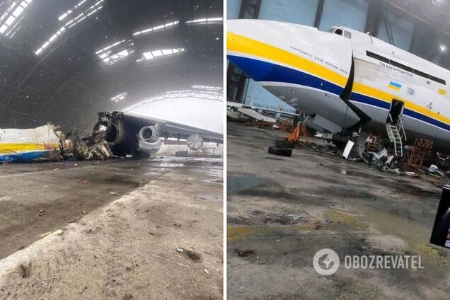 Уничтоженную украинскую 'Мрию' вывезли из ангара в Гостомеле на утилизацию. Видео