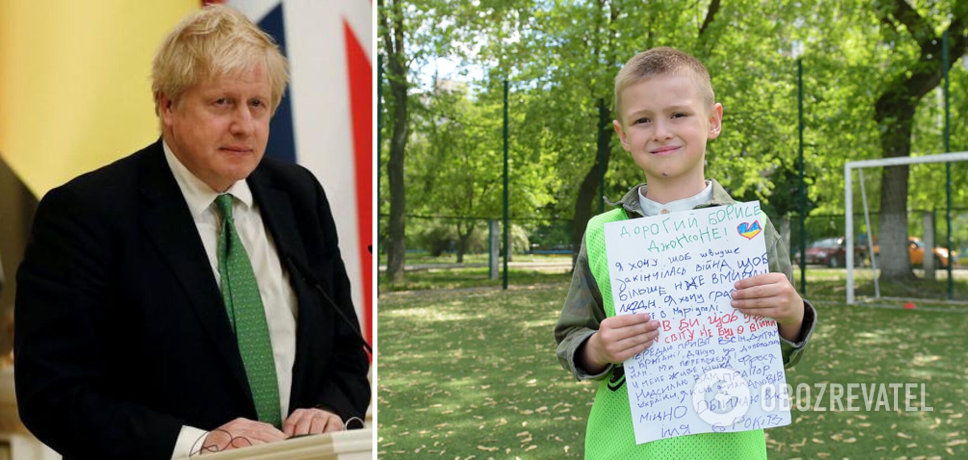 Мальчик, который потерял родителей в Мариуполе, написал трогательное письмо Борису Джонсону