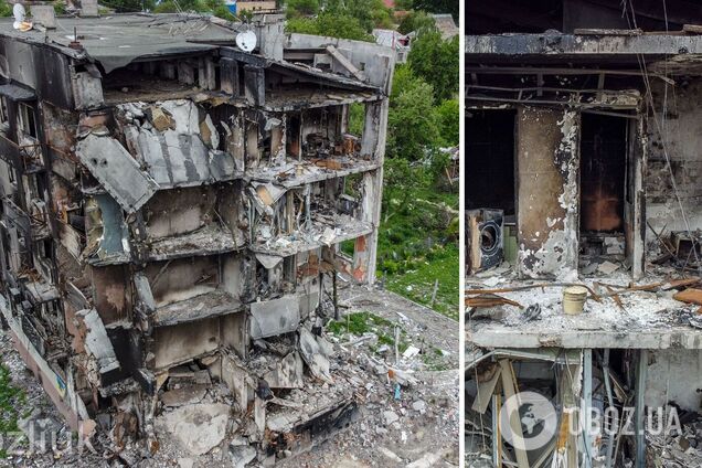 У мережі показали розбиту Бородянку з висоти пташиного польоту. Фото