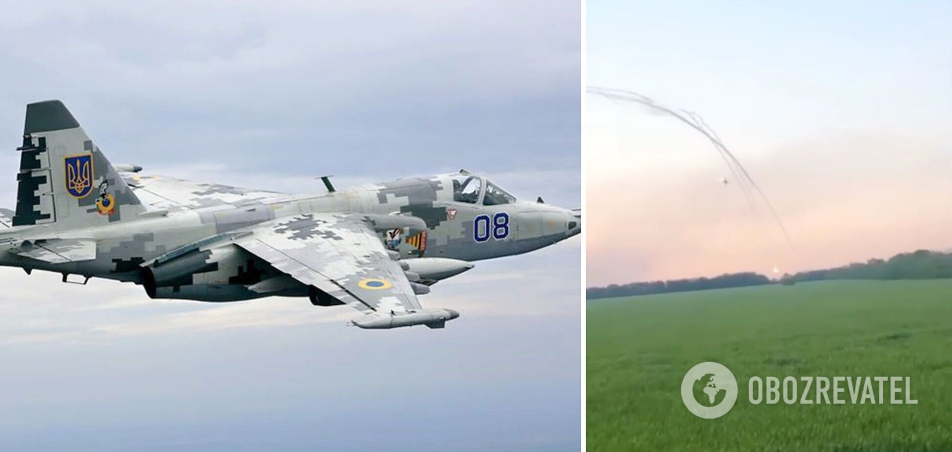 Су-25 працюють над цілями в небі над Донбасом