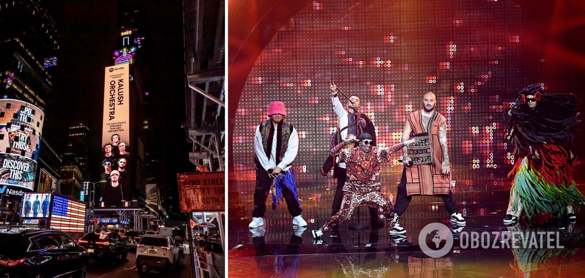Фото Kalush Orchestra з‘явилося на Time Square в Нью-Йорку, а Псюк став почесним громадянином Калуша