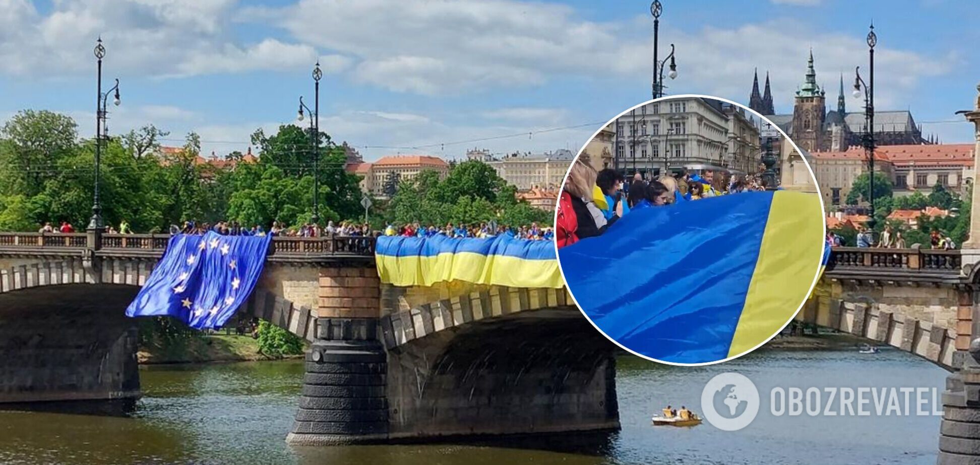 В Праге прошла акция в поддержку членства Украины в ЕС. Фото и видео