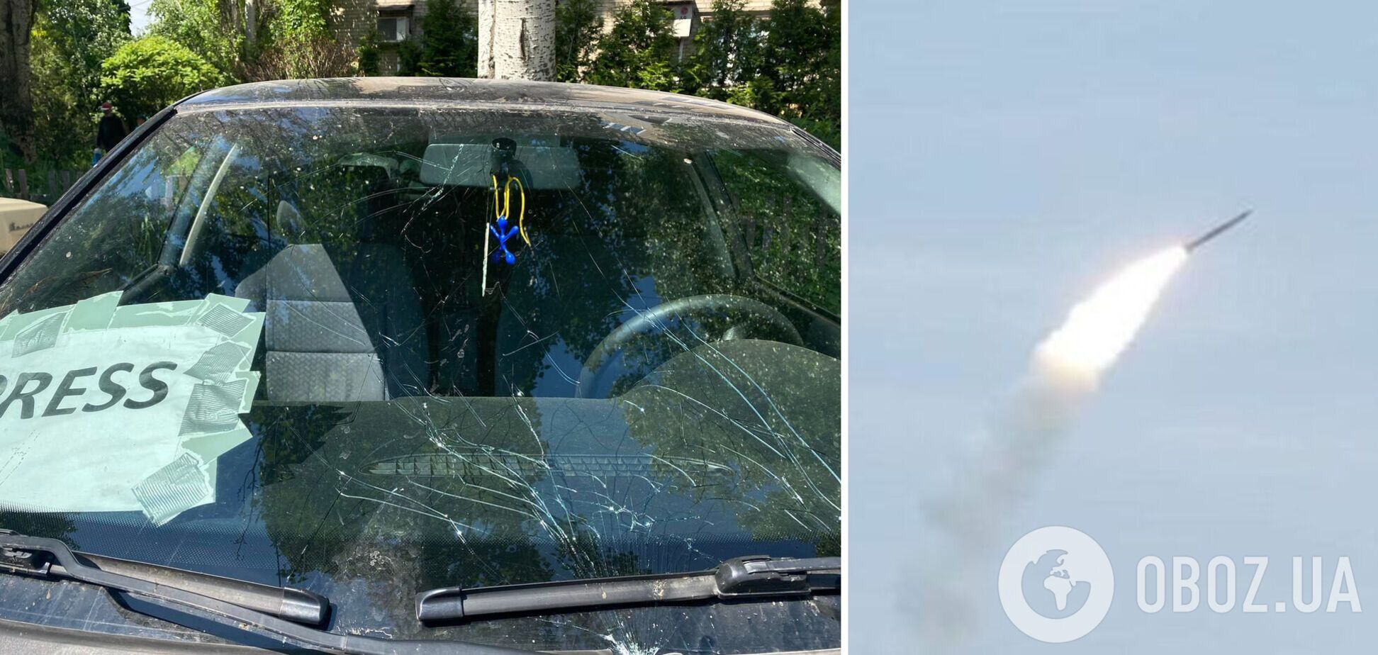 Украинские журналисты попали под обстрел вблизи Бахмута: кузов прошили осколки. Фото