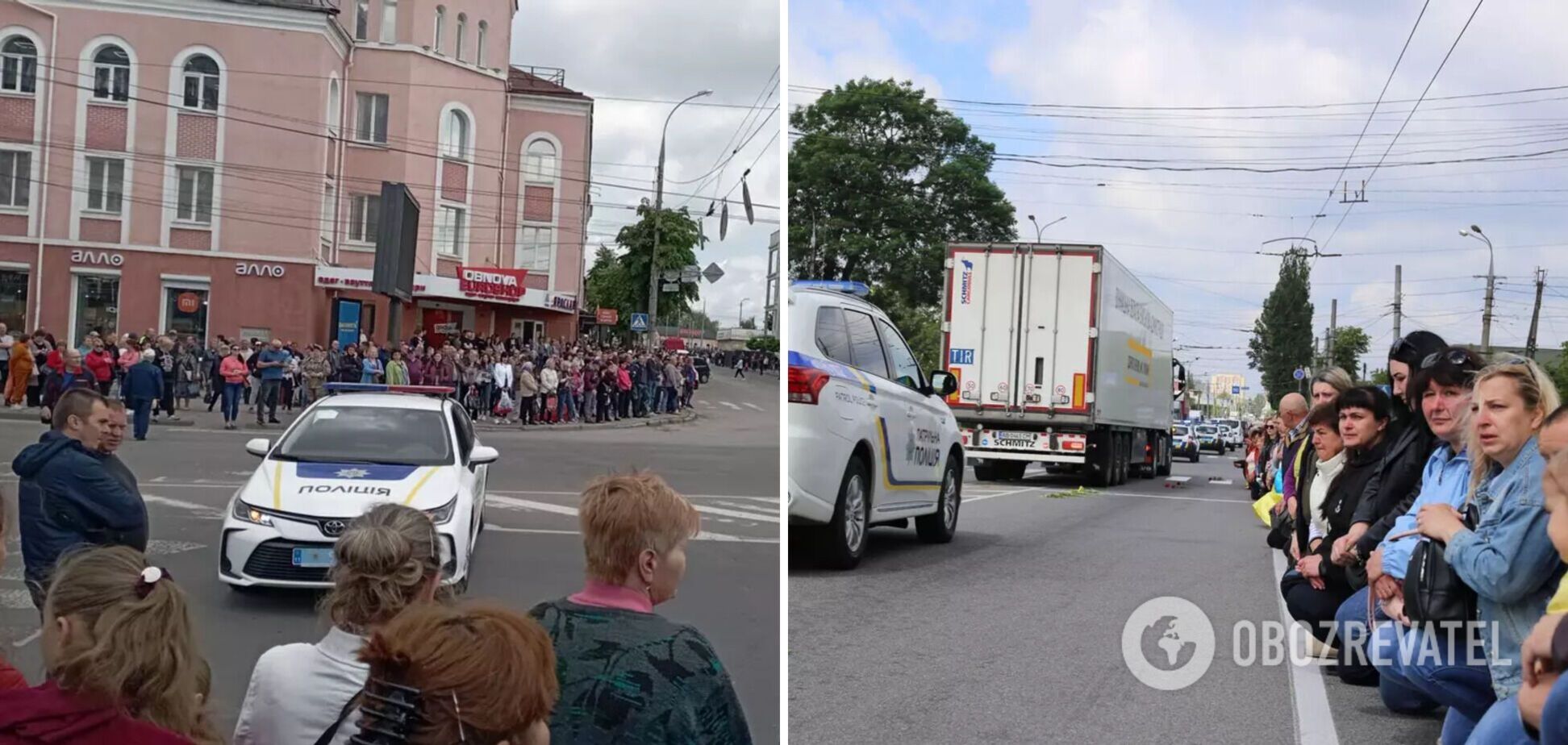 Прийшли цілими сім'ями: у Вінниці тисячі людей навколішки зустріли загиблих бійців КОРДу. Фото і відео