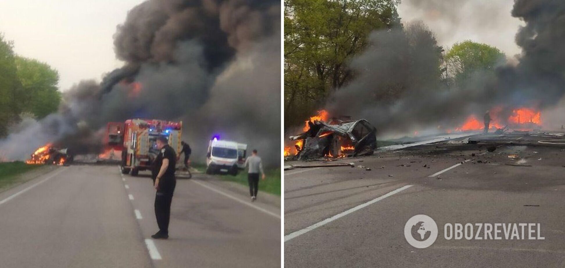В Ривненской области бензовоз столкнулся с автобусом