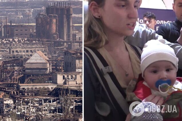 Эвакуированная украинка и ее ребенок