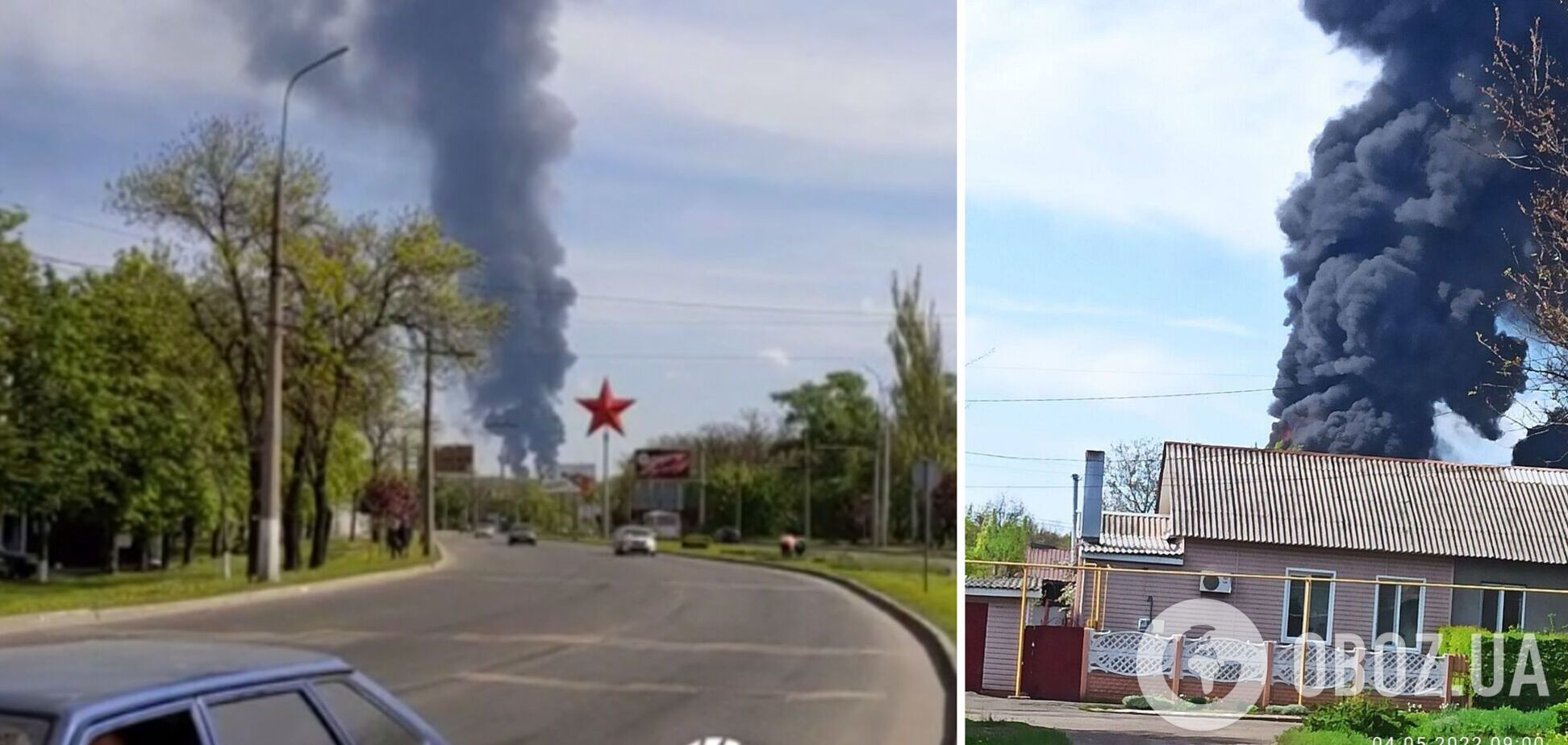 У Макіївці пролунав вибух на нафтобазі: почалася пожежа. Фото і відео