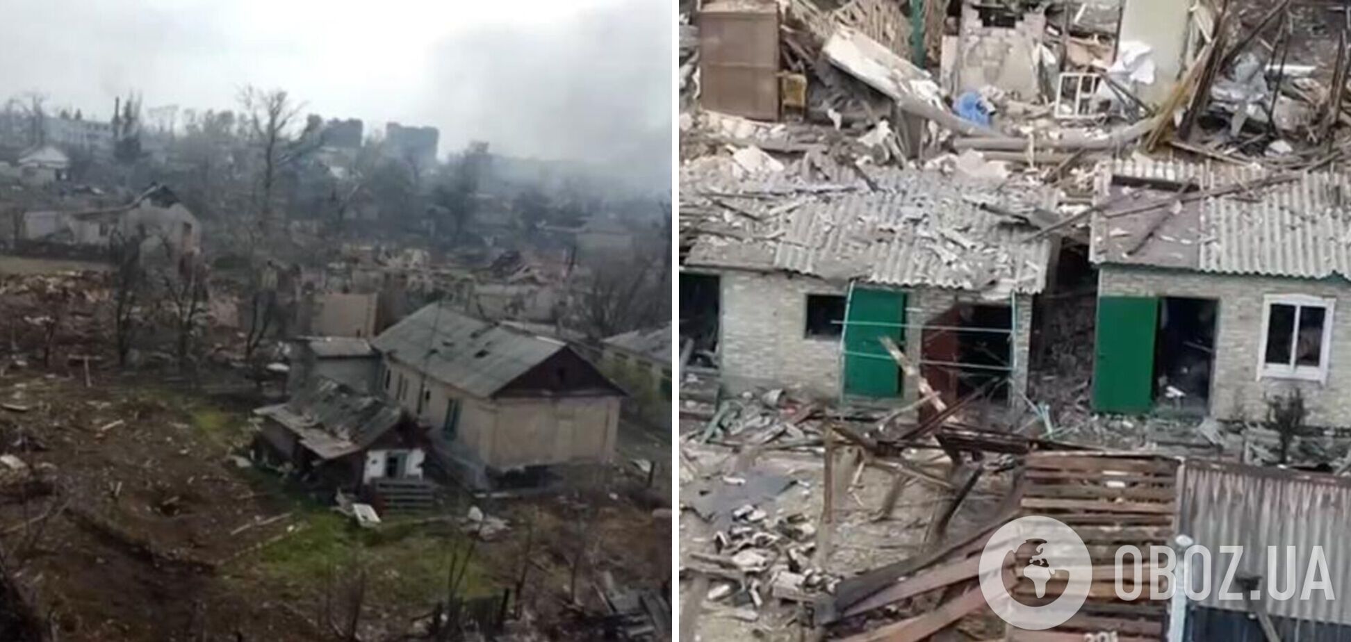 Враг стирает город с лица земли: разрушенную оккупантами Попасную показали на кадрах с высоты