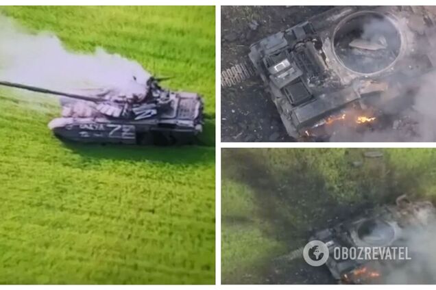 ВСУ 'поджарили' вражеский танк с оккупантами: заехал на пшеничное поле. Видео