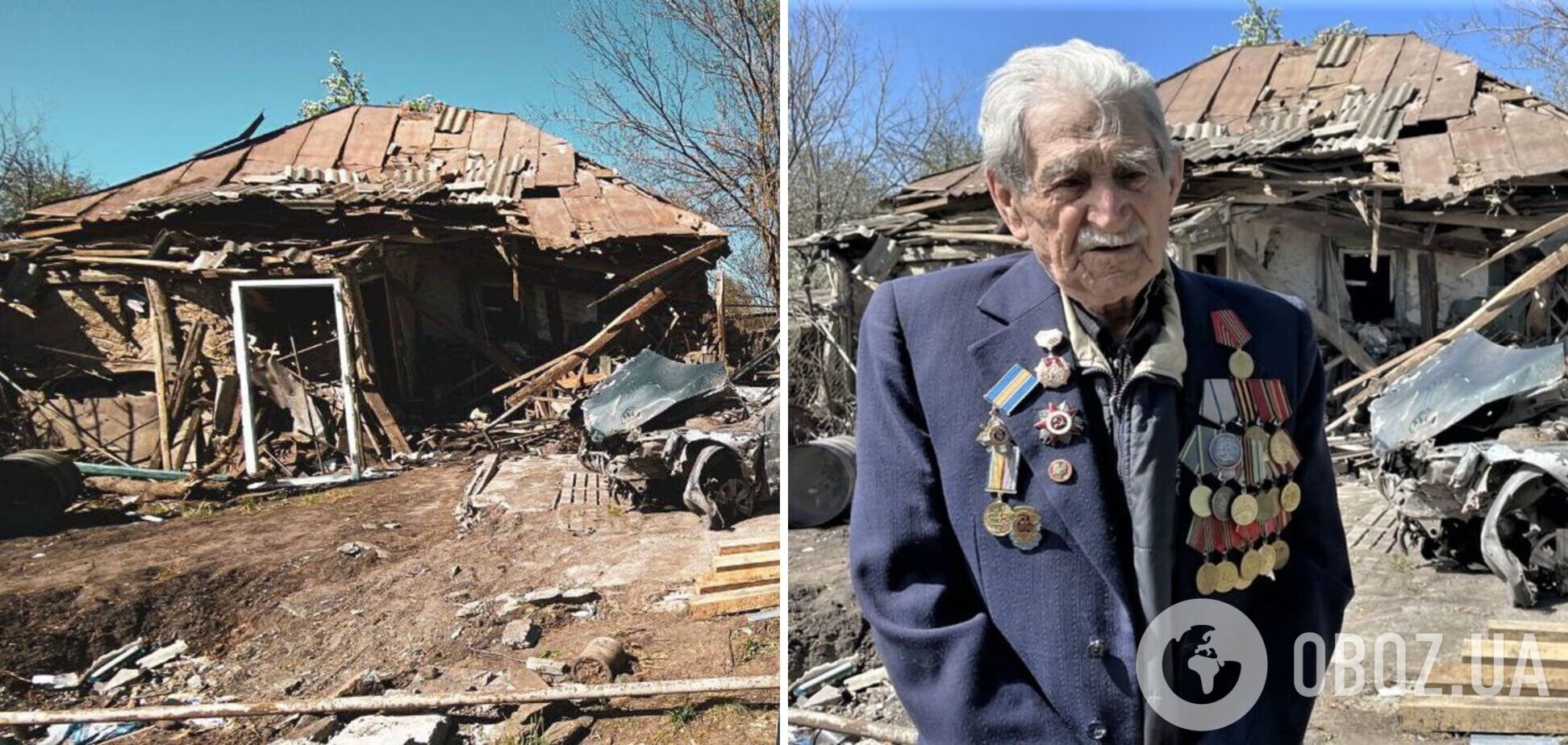 Ветеран Второй мировой, дом которого разрушили оккупанты: если бы у меня были силы, я бы первый пошел в оборону