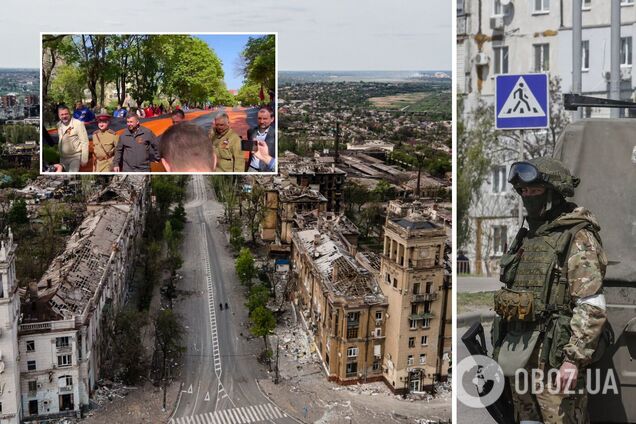 Главарь 'ДНР' Пушилин устроил шествие на 9 мая в разбомбленном Россией Мариуполе. Видео