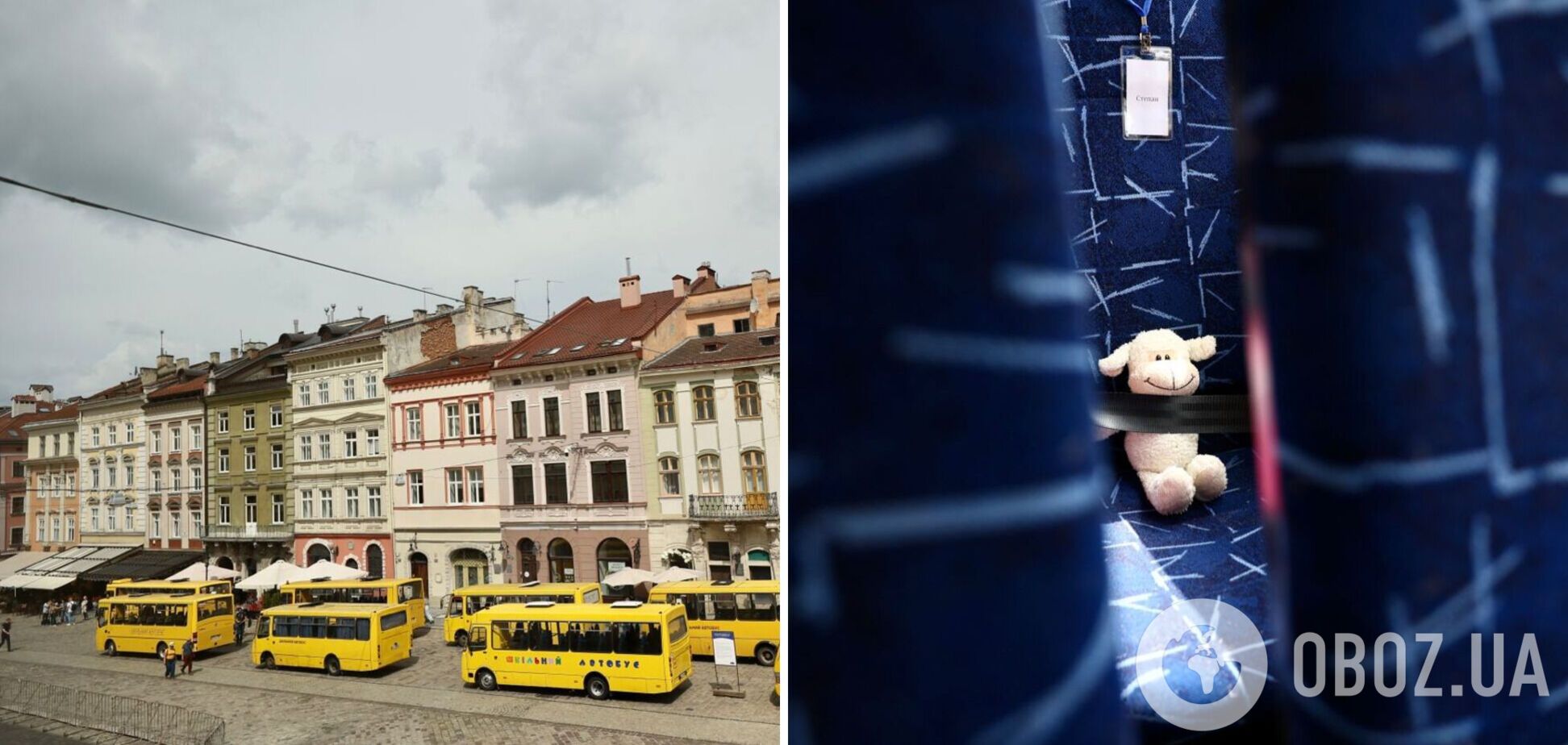 У Львові виставили порожні шкільні автобуси у пам'ять про вбитих окупантами дітей