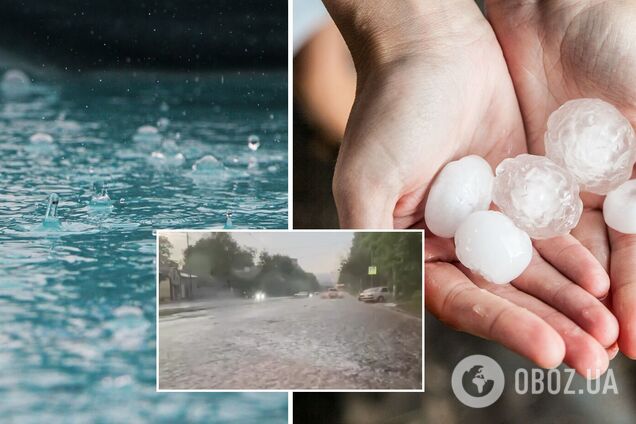 У Дніпрі випав величезний град розміром із куряче яйце, вулиці пішли під воду. Фото та відео