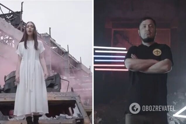 Верх цинизма: пропагандисты сняли клип на руинах 'Азовстали' на песню 'Пливе кача' на украинском языке