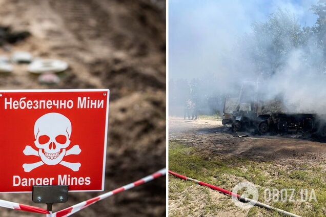 Вантажівка підірвалася на міні окупантів