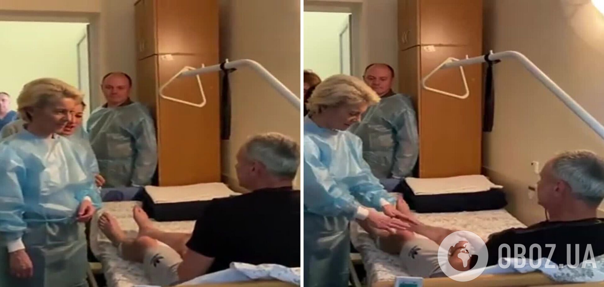 Фон дер Ляйен посетила раненых защитников Украины в киевской больнице. Видео