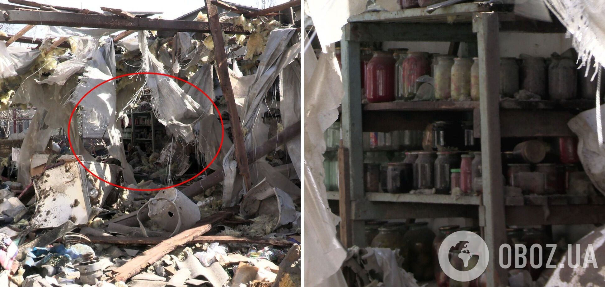 Не лише півник із Бородянки: на Миколаївщині у зруйнованому окупантами будинку вціліли банки із консервацією. Фото