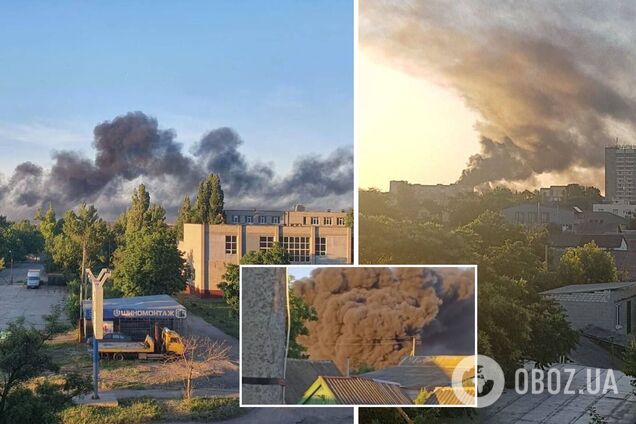 У тимчасово окупованому Бердянську пролунали вибухи: місто в диму. Відео