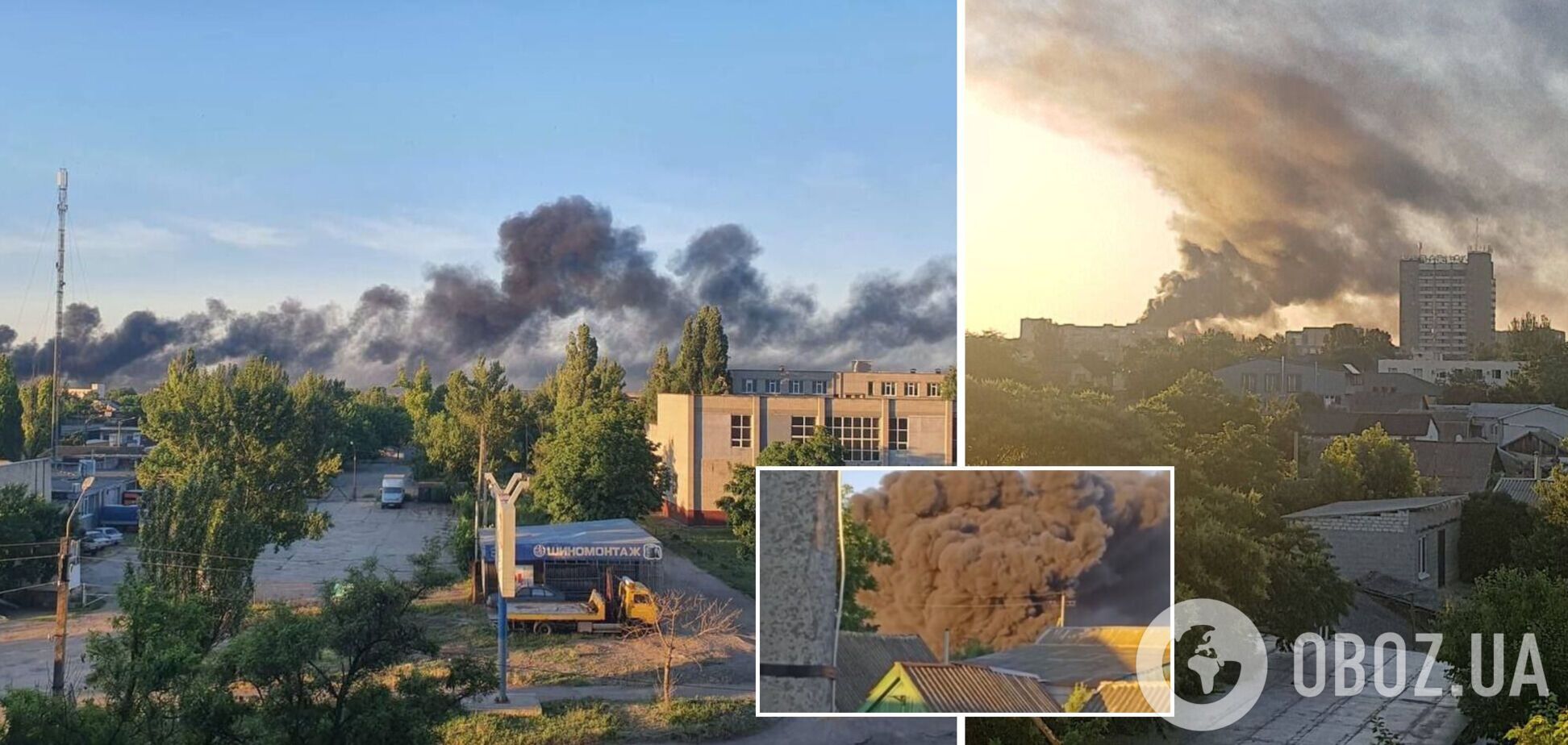 У тимчасово окупованому Бердянську пролунали вибухи: місто в диму. Відео