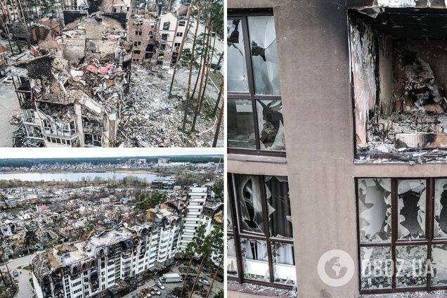 Большинство зданий в городе повреждено