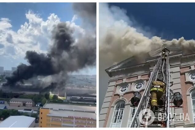 В России вспыхнули новые пожары: горит лакокрасочный завод и здание молодежной организации. Видео