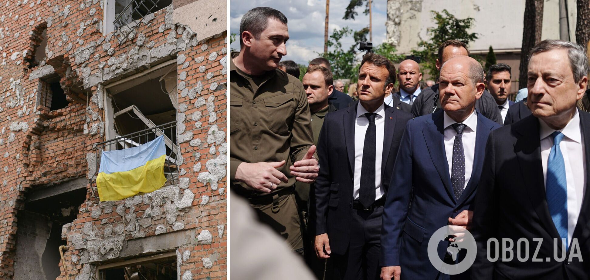 Стоит ли думать о лице Путина? Фоторепортаж визита Шольца, Макрона и Драги в уничтоженный войсками РФ Ирпень