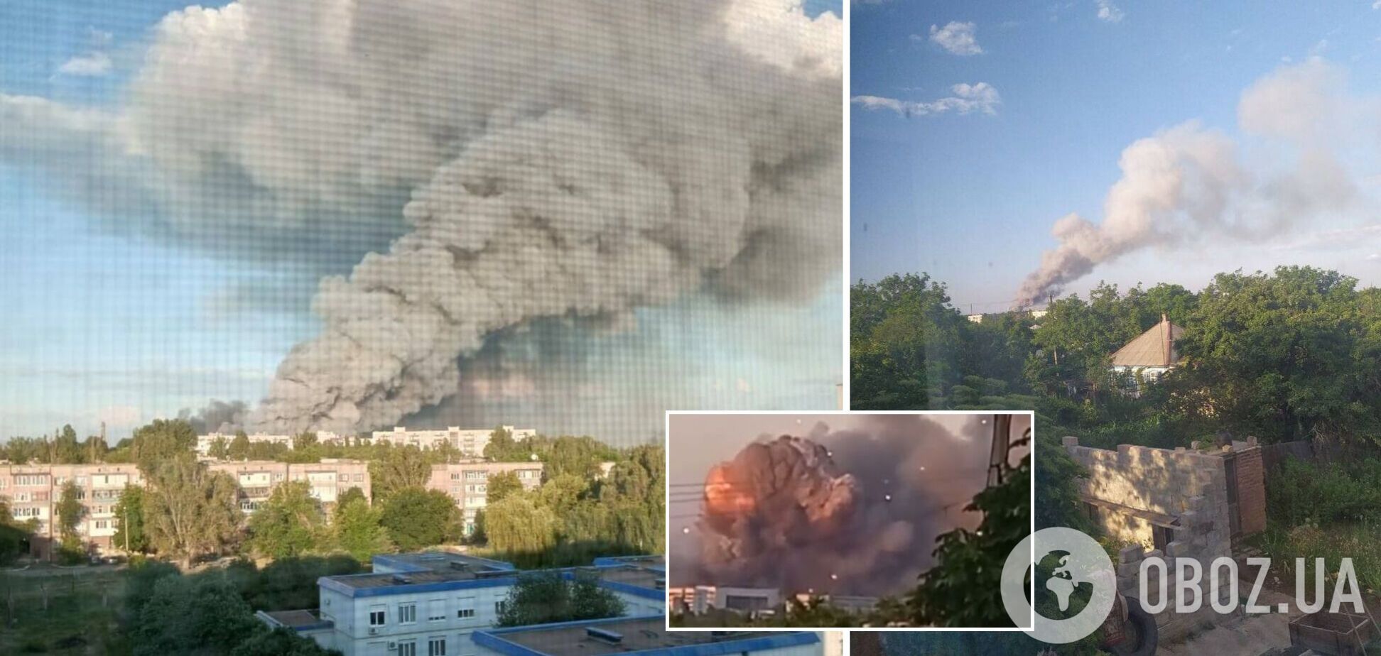 На оккупированной Луганщине высадили в воздух вражеский склад боеприпасов. Момент попал на видео