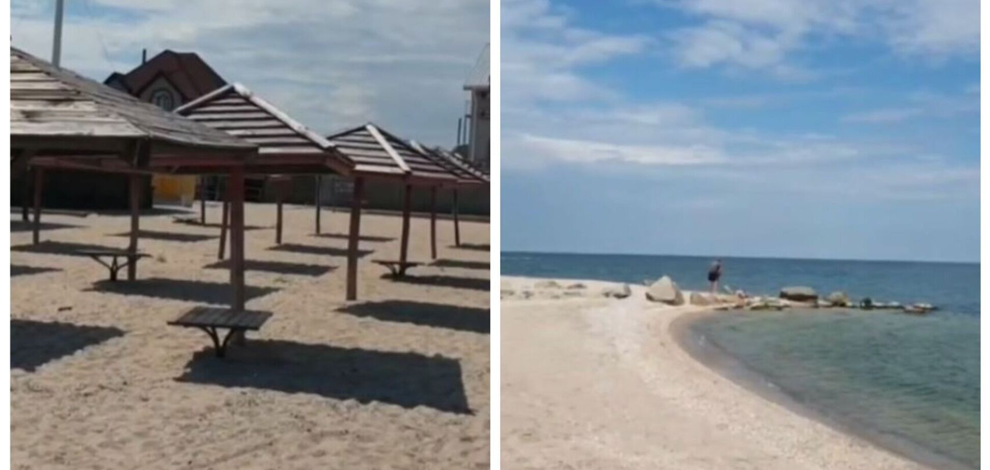 Море теплое, но купаться некому: в сети появилось видео пустынного пляжа в оккупированном Бердянске
